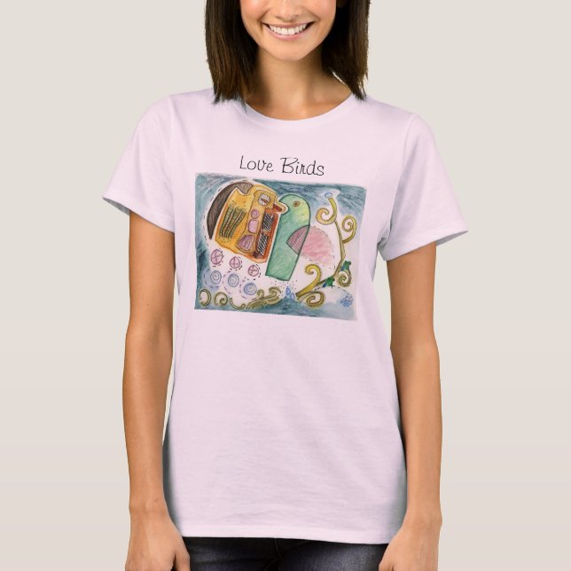 Love Birds Valentine T Shirt (Front)