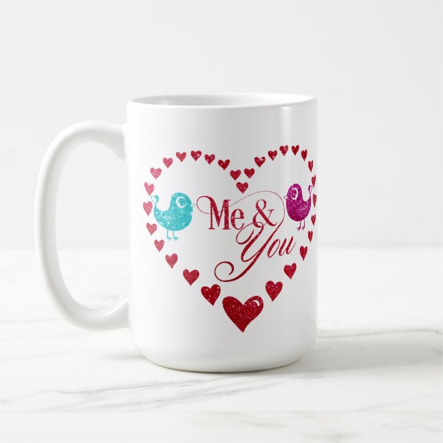 Love Birds Valentines Mug - Girlfriend Custom Gift (Left)