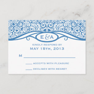 Love Birds Vine Pattern R.S.V.P. RSVP Card