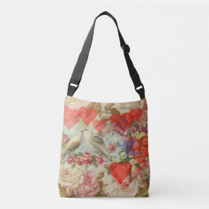 Love Birds Vintage Antique Heart Crossbody Bag