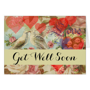 Love birds vintage antique heart love