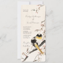 Love Birds - Vintage Art Wedding Invitation