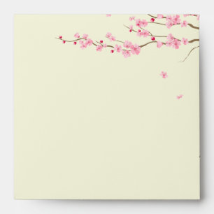 Love Birds Vintage Cage Cherry Blossom Wedding Envelopes