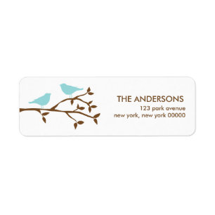 Love Birds Wedding Address Labels