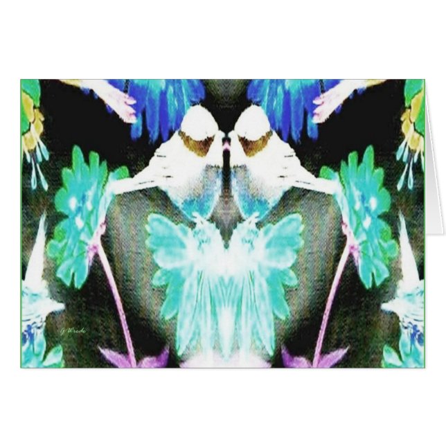 Love Birds Wedding Card (Front Horizontal)