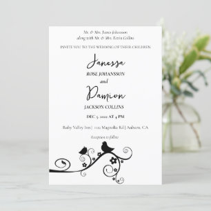 Love Birds Wedding  Invitation