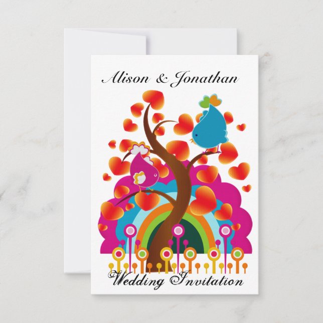 Love Birds Wedding Invitation (Front)