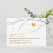 Love Birds Wedding Invitation (orange) (Standing Front)