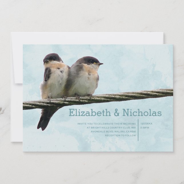 Love Birds Wedding Invitations (Front)