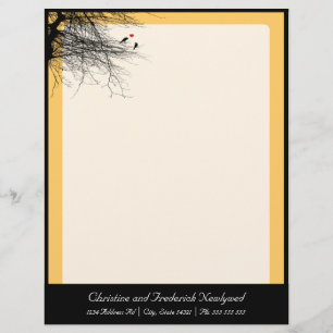 Love Birds, wedding letterhead Template
