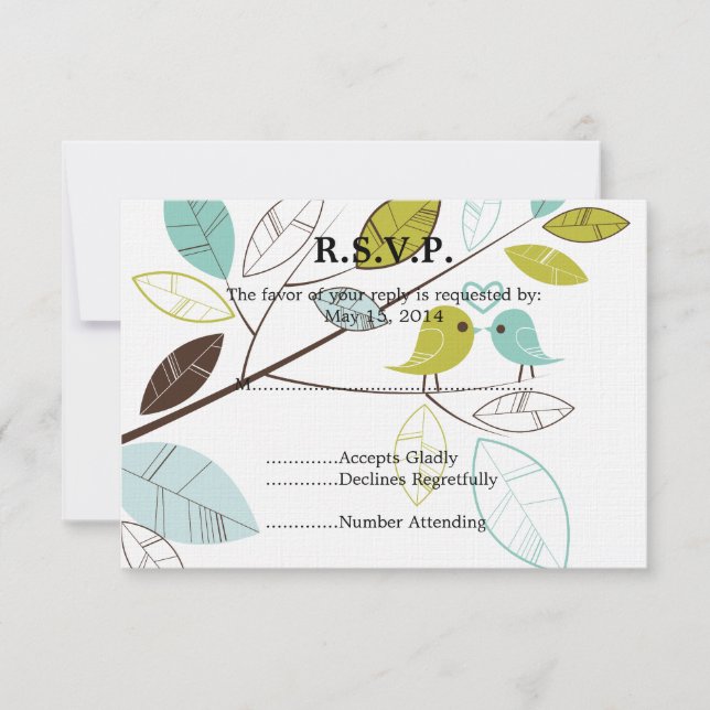 Love Birds Wedding RSVP (Front)