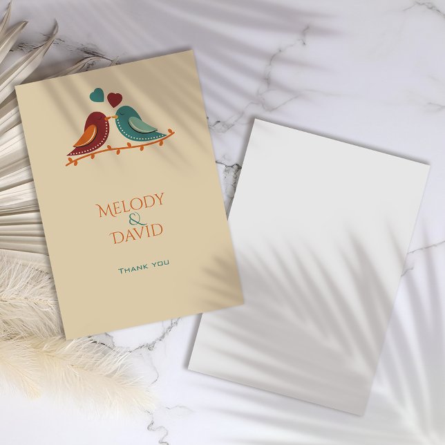 Love Birds Wedding Thank You Card (Creator Uploaded)