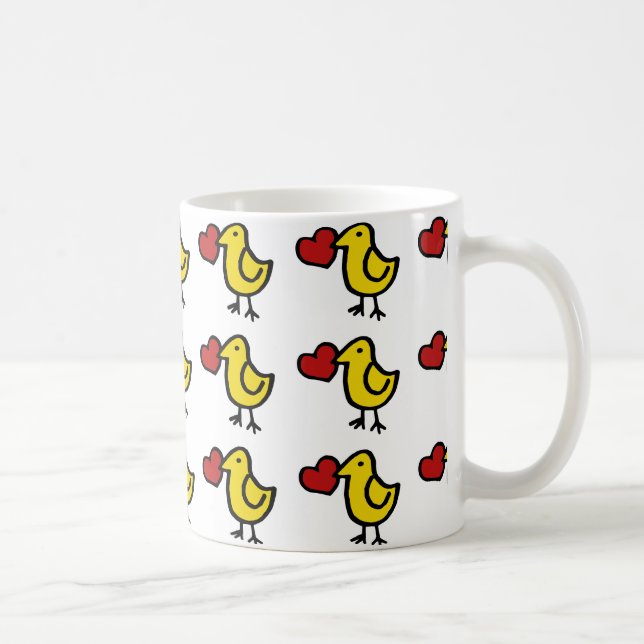 Love Birds with a Heart Coffee Mug (Right)