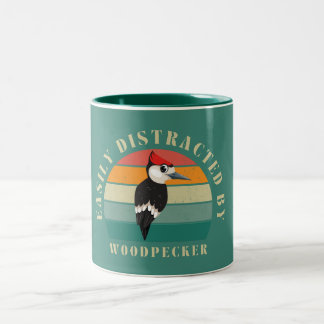love birds woodpecker woodpeckers bird watching Two-Tone coffee mug