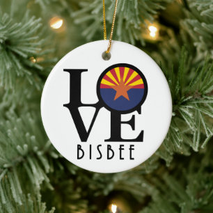 LOVE Bisbee Arizona Ceramic Tree Decoration