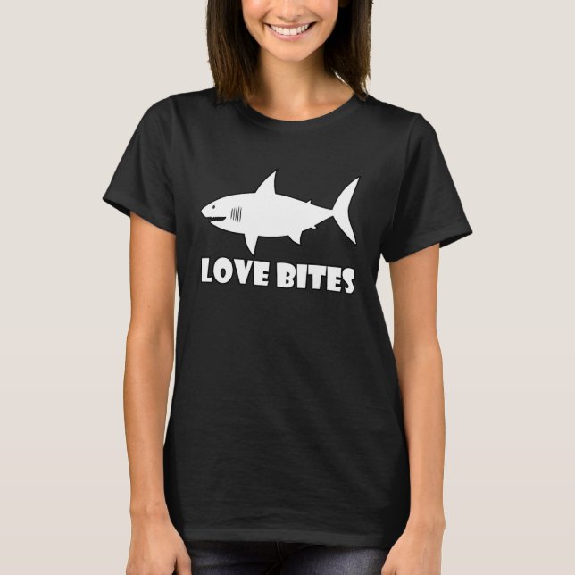 Love Bites Cool Shark  Scuba Divers T-Shirt (Front)