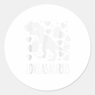 Love Bites Saurus T-rex Dinosaur Valentines Day  Classic Round Sticker