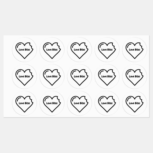 Love Bites Stickers Labels (Sheet)