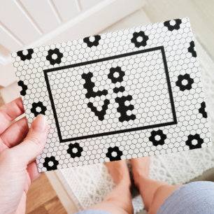 LOVE black and white blank tile design card