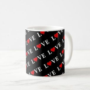 LOVE Black and White Minimalist Elegant Coffee Mug