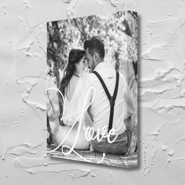 LOVE Black and White Wedding Photo  Canvas Print (Creator Uploaded)