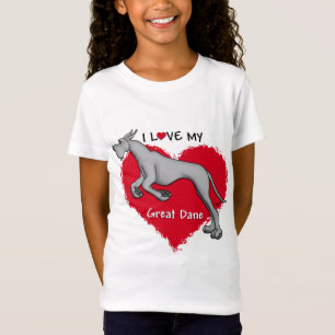 Love Black Great Dane T-Shirt