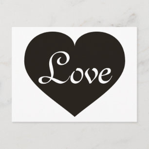 Love Black Heart Postcard