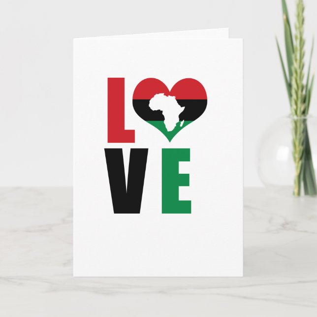 Love Black History Month African Flag Card (Front)