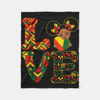 Love black history month strong african kids girls fleece blanket