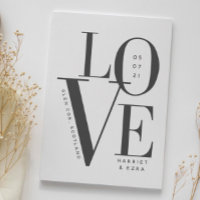 Love black white modern typography wedding 1 photo