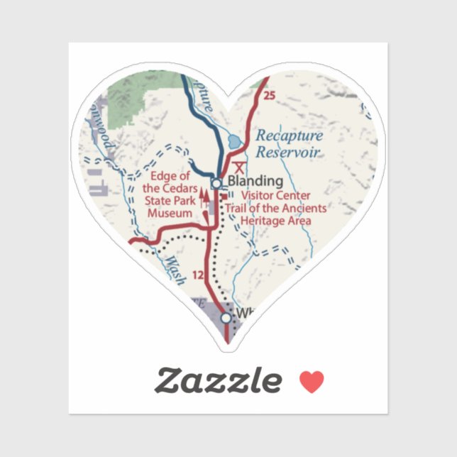 Love Blanding Utah Map (Sheet)