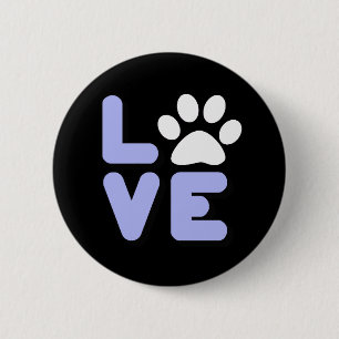 LOVE - Blk/Blu 6 Cm Round Badge