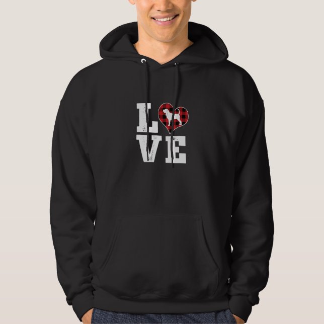 Love Bloodhound Dog Lover Gifts Buffalo Plaid Vale Hoodie (Front)