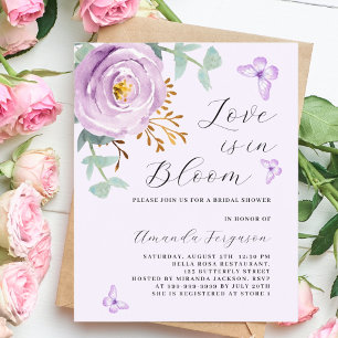 Love bloom purple butterfly budget Bridal Shower