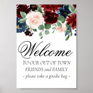 Love Bloom Rustic Floral Out of Town Guest Sign