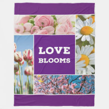 Love Blooms Fleece Throw Blanket