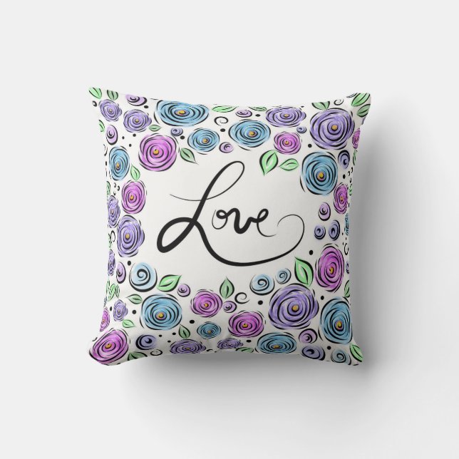Love Blooms - Lavender Cushion (Front)