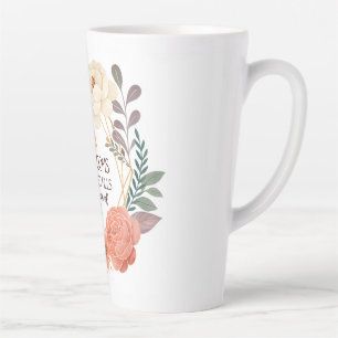 Love Blooms Quietly – Floral Quote Watercolour Latte Mug