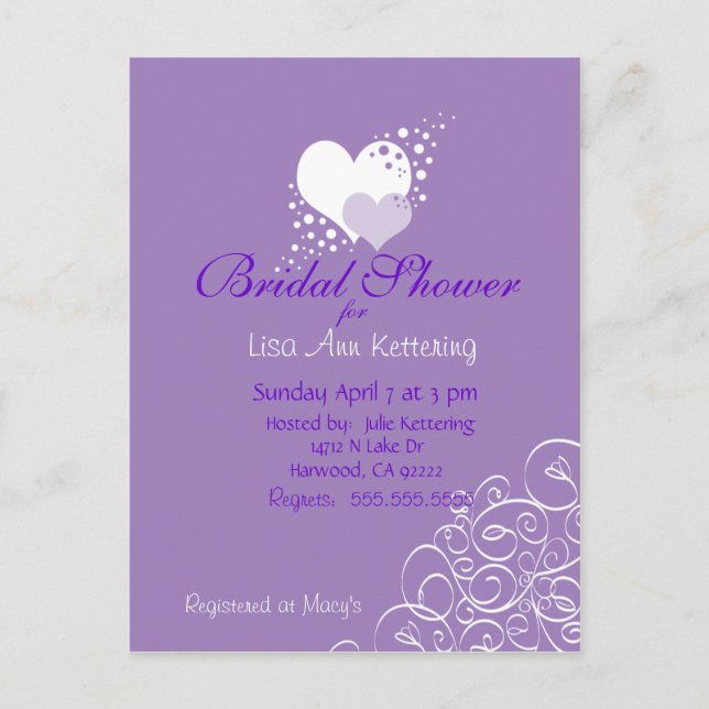 Love Blossoms Invitation Postcard (Front)