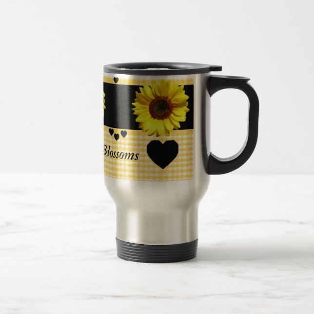 Love Blossoms Sunflower Travel Mug (Right)