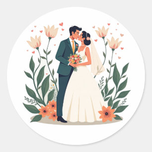Love Blossoms Wedding Sticker