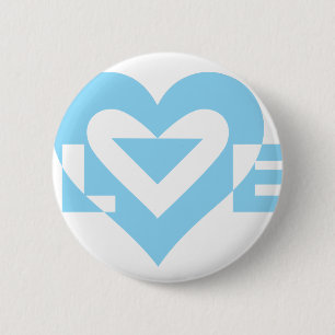 Love Blue 6 Cm Round Badge