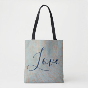 Love Blue and Copper Beauty Tote Bag