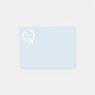 Love Blue And White Laurel Wreath Heart Post-it Notes