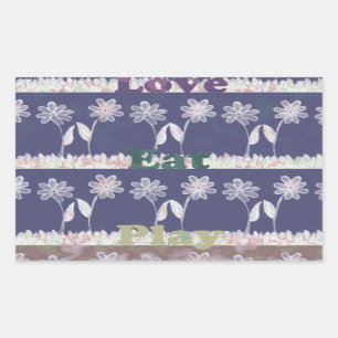 Love Blue Baby Shower colours Rectangular Sticker