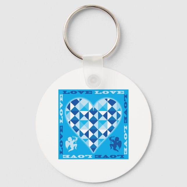 Love (Blue Diamond) Key Ring (Front)