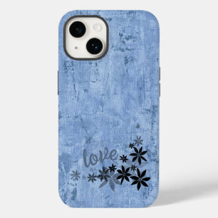 LOVE Blue Flowers Phone Case
