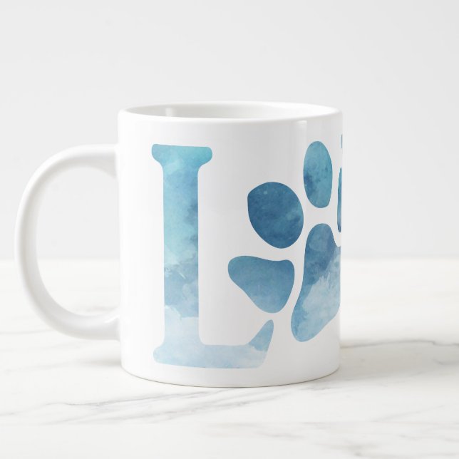 Love Blue Large Coffee Mug (Left)