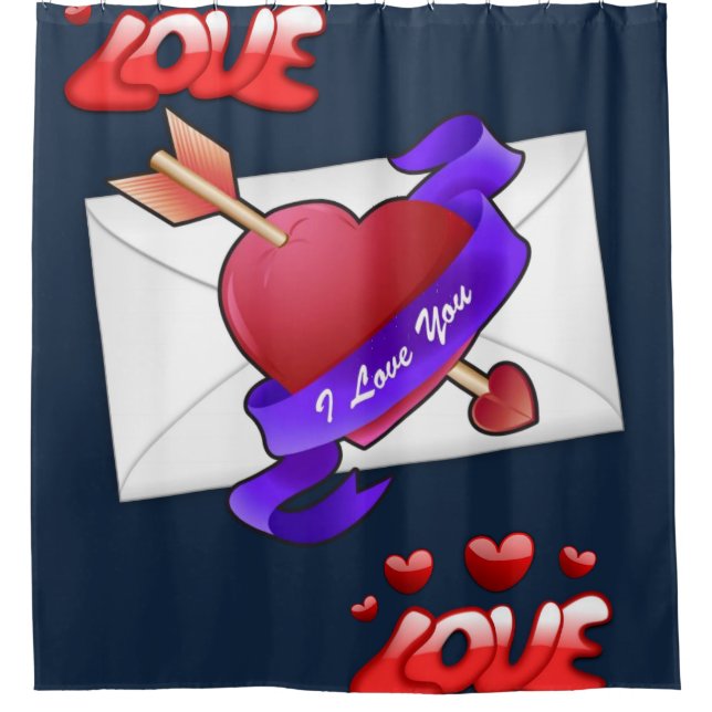 love blue valentines day showercurtain shower curtain (Front)