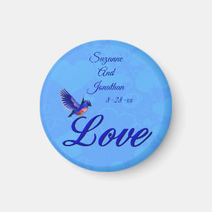 Love Bluebird Personalized Wedding Magnet